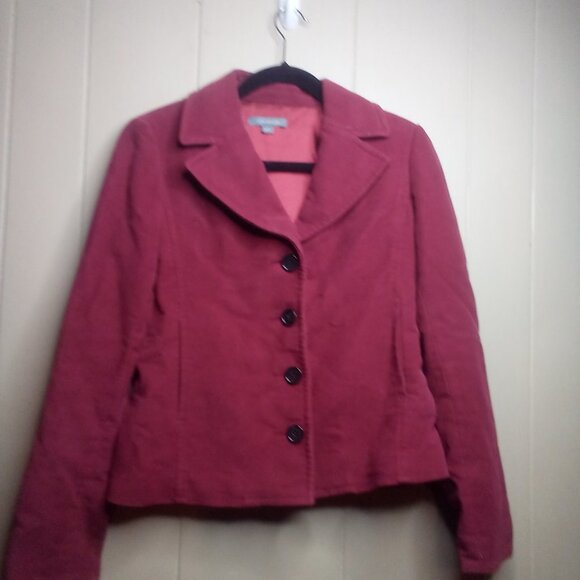 Ann Taylor Blazer Jacket 2 Long Sleeve Button Up Soft  Burgundy Pink Red - Picture 13 of 13